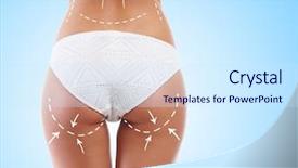  Presentation with arrows - Theme featuring cellulitis - woman in white panties background and a sky blue colored foreground