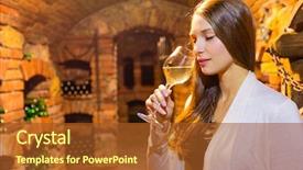  Presentation with sommelier - Amazing PPT theme having cellulitis - young brunette woman sommelier degusting backdrop and a tawny brown colored foreground