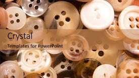  Presentation with sewing - Slide set with celluloid - clothing buttons buttons scattered background and a coral colored foreground