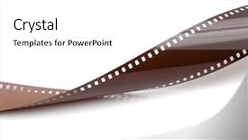  Presentation with film black and white - Presentation theme consisting of celluloid - film on a white background background and a  colored foreground