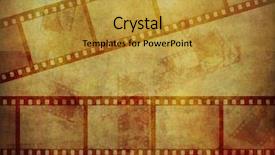  Presentation with film strip - Beautiful slide deck featuring celluloid - grunge film strip texture 6 backdrop and a gold colored foreground