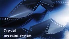  Presentation with moving art blue - PPT theme consisting of celluloid - monochrome blue image of 35mm background and a navy blue colored foreground