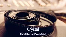  Presentation with industry - Beautiful PPT layouts featuring celluloid - vintage cine reel backdrop and a navy blue colored foreground