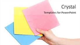  Presentation with sponges - Presentation consisting of cellulose sponges isolated on white background and a white colored foreground