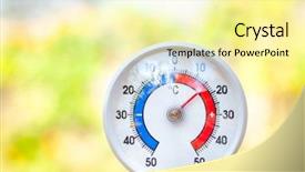  Presentation with temperature - Beautiful presentation theme featuring celsius scale showing moderate temperature backdrop and a blonde colored foreground