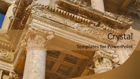  Presentation with library - Audience pleasing presentation consisting of celsus library detail image - ephesus backdrop and a gold colored foreground