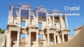  Presentation with library - Amazing presentation having celsus library in ephesus turkey backdrop and a teal colored foreground