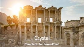  Presentation with flare - Colorful presentation theme enhanced with celsus library in ephesus backdrop and a coral colored foreground