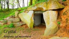  Presentation with fertility - Slide set consisting of celtic - ancient stone monument menhirs background and a gold colored foreground