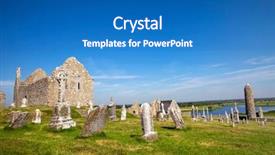  Presentation with ireland - Beautiful slide set featuring celtic - clonmacnoise cathedral with the typical backdrop and a teal colored foreground