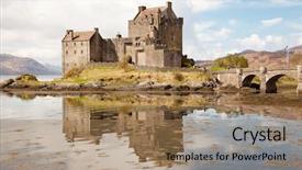  Presentation with castle - PPT theme consisting of celtic - closeup of reflection of eilean background and a coral colored foreground