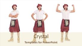  Presentation with celtic - Amazing slides having celtic - happy scotsman isolated on white backdrop and a cream colored foreground