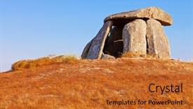  Presentation with neolithic - Slides with celtic - neolithic 5000 year old anta background and a red colored foreground