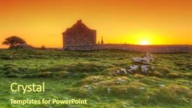  Presentation with celtic - Colorful presentation enhanced with celtic - ruins of old irish chapel backdrop and a tawny brown colored foreground