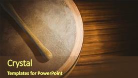  Presentation with celtic - Audience pleasing PPT theme consisting of celtic - traditional irish bodhran and stick backdrop and a tawny brown colored foreground