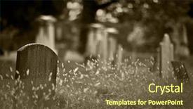  Presentation with ancient cross - Audience pleasing PPT layouts consisting of celtic cross - tombstone and graves backdrop and a tawny brown colored foreground