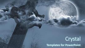  Presentation with celtic - Slide set featuring celtic cross in front background and a ocean colored foreground