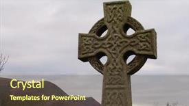  Presentation with celtic - Amazing slide set having celtic cross in wales backdrop and a tawny brown colored foreground