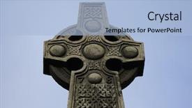  Presentation with celtic cross - Colorful slides enhanced with celtic cross near edinburgh castle backdrop and a light blue colored foreground