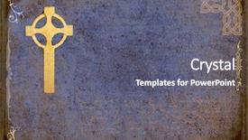  Presentation with celtic - PPT theme with celtic cross over grungy background background and a gray colored foreground