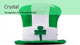  Presentation with holiday - PPT theme featuring celtic design - saint patrick holiday concept background and a seafoam green colored foreground