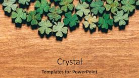  Presentation with celtic - PPT layouts featuring celtic design - wooden green shamrocks laying background and a coral colored foreground