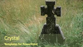  Presentation with celtic cross - Colorful presentation design enhanced with celtic high cross backdrop and a tawny brown colored foreground