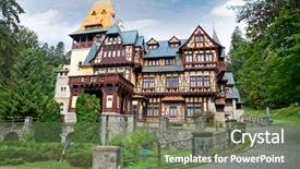  Presentation with byzantine - Slide set featuring celtic styles in sinaia romania background and a ocean colored foreground