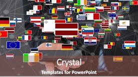  Presentation with connecting dots - Cool new presentation design with celular molecular - businessman holding smart phone backdrop and a tawny brown colored foreground