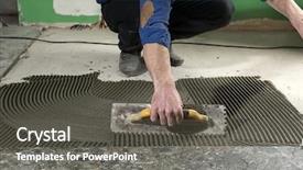  Presentation with energy consumption in cement industry - Amazing presentation design having cement adhesive for ceramic tile backdrop and a gray colored foreground