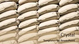  Presentation with cement - Cool new PPT theme with cement bags backdrop and a coral colored foreground