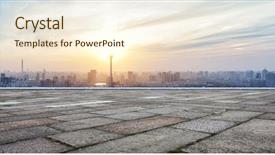  Presentation with panoramic london skyline iconic - Cool new theme with cement concrete roads - panoramic skyline and buildings backdrop and a cream colored foreground