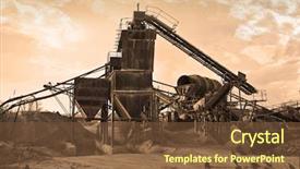  Presentation with cement - PPT theme featuring cement factory - industrial landscape background and a tawny brown colored foreground