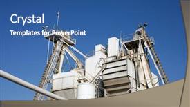  Presentation with cement factory - Audience pleasing PPT theme consisting of cement factory - industrial plant backdrop and a  colored foreground