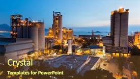  Presentation with cement industry - Slide set with cement factory at night background and a tawny brown colored foreground