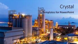  Presentation with cement industry - Slide set having cement factory at night background and a light blue colored foreground
