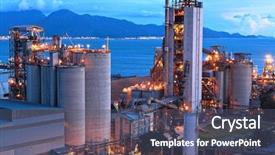  Presentation with cement factory - Presentation theme with cement factory at night background and a dark gray colored foreground