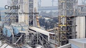  Presentation with cement factory - Cool new slide set with cement factory close up backdrop and a light blue colored foreground