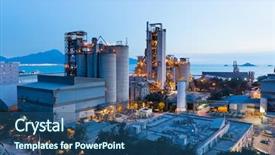  Presentation with cement factory - Colorful PPT layouts enhanced with cement factory exposed backdrop and a ocean colored foreground