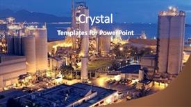  Presentation with cement - Amazing slide deck having cement factory heavy industry backdrop and a ocean colored foreground