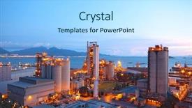  Presentation with cement industry - Theme having plant concrete or cement factory background and a light blue colored foreground