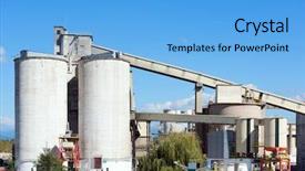  Presentation with cement factory - Beautiful PPT theme featuring cement factory backdrop and a  colored foreground
