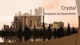 Presentation with cement industry - Presentation having cement factory background and a lemonade colored foreground