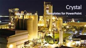  Presentation with cement industry - Presentation having cement factory background and a wine colored foreground