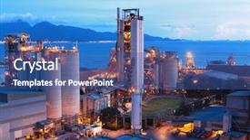  Presentation with cement factory - PPT theme having cement factory background and a ocean colored foreground