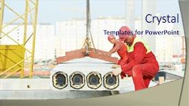  Presentation with cement industry - Beautiful PPT layouts featuring cement industry - builder worker in safety protective backdrop and a sky blue colored foreground