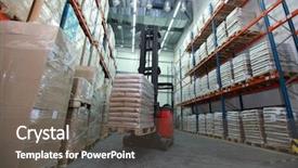  Presentation with pallet - Cool new presentation theme with cement industry - forklift loader with pallet backdrop and a dark gray colored foreground