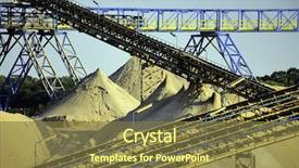  Presentation with excavation - PPT theme featuring cement industry - sand excavation plant background and a tawny brown colored foreground