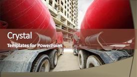  Presentation with cement industry - PPT layouts enhanced with cement industry - two concrete mixer standing near background and a tawny brown colored foreground