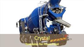  Presentation with mixer truck - Cool new presentation theme with cement mixer truck isolated backdrop and a tawny brown colored foreground
